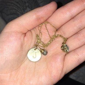 Gold “J” necklace